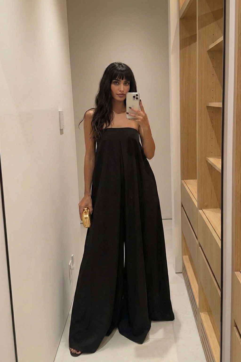 Strapless Wide-Leg Jumpsuit Black